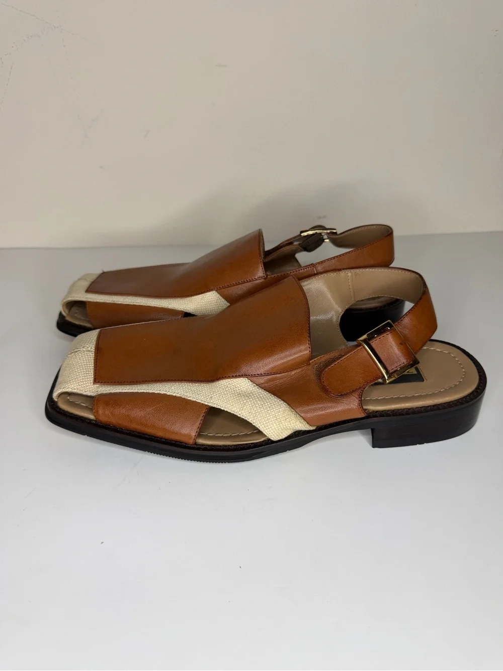 Zengara Sandals Vintage Fisherman Strappy Tan Brown Leather Shoes Mens Size 9M